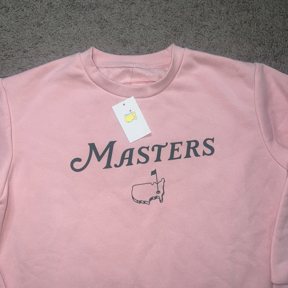 2026 Masters Pink Girls Kids Youth Crew Neck Sweatshirt Augusta Large